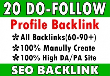I Will Create 20 Social Media Profiles Seo backlinks for your website