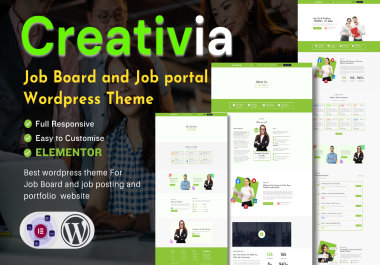 Creative Job Portal WordPress Theme Editable Mobile Friendly Modern and Responsive