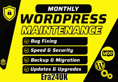 Monthly WordPress Maintenance,  Support,  Fixes and IT Help & Support