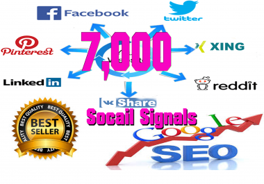 genuine 7,000 9pr & 10pr Social Signals increase search Website google ranking real traffic