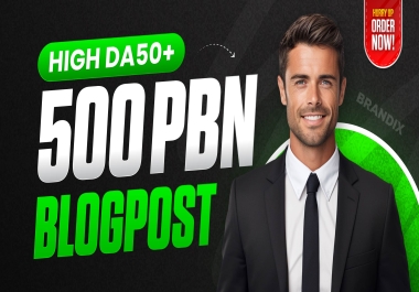 Manually Create 500 High DA 50+ PBN Homepage Blogpost Dofollow Backlinks Improve Website Ranking