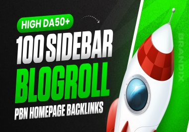 Manually Create 100 High DA 50+ Sidebar Blogroll PBN Homepage Dofollow Backlinks Increase SERP Ranki