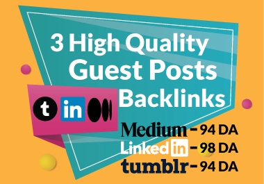 Guest post on top 3 websites for improved SEO backlink