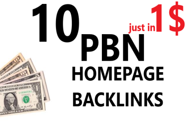 10 PBN Homepage backlinks DA 50-70 Permanent Do Follow