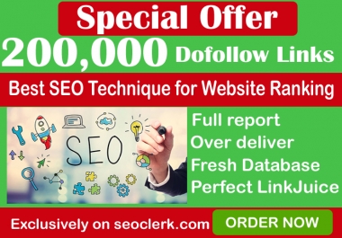Provide 2, 00,000 Backlinks Best for Your website,  YouTube and Embeds Video