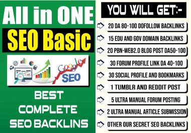 Manually Complete All in One SEO Basic Backlinks to Achieve Google First Page Ranking