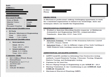 Resume specialist,  for attractive resumes contact me