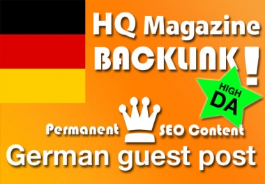 2 x German Guest Post on DA37 & DA27 Websites with your Backlink
