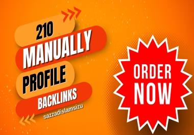I will Manually Create 210 High Authority Profile Backlinks