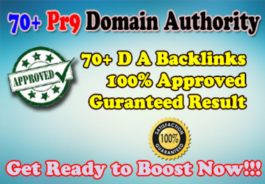 Get 70+ PR 9 DA domain authority Backlinks