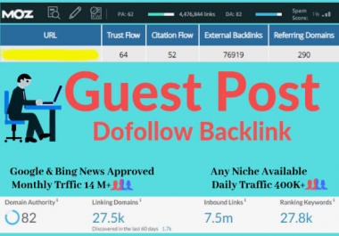 I Will Publish High Quality SEO guestpost with High Authority DA