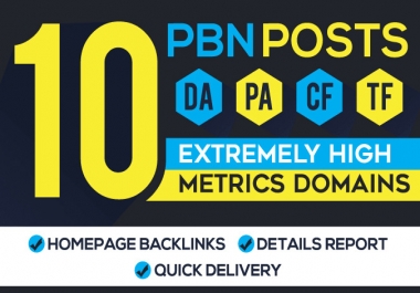 I Will Manually Create 10 High Metrics Homepage PBN Backlinks