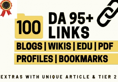 100+ High DA 30 to 95+ HQ Links to RANK your website and boost your web authority.