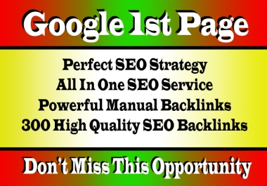 Google 1st Page Ranking SEO Services With Our Incredible Backlinks