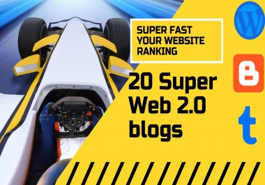 create manually 20 fully optimized web 2.0 blogs with 10 Social backlinks