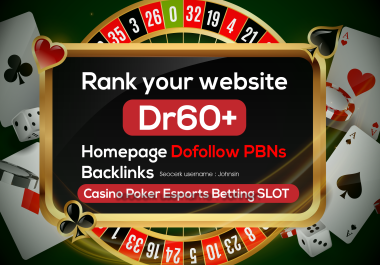 Thai Indonesia Korean 100 Unique PBNs Dr60+ Casino Betting Gambling Poker Esport Slot Togel Pools