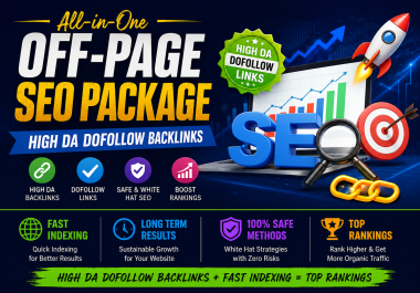Professional Off-Page SEO Package with High DA Dofollow Backlinks and Fast Indexing