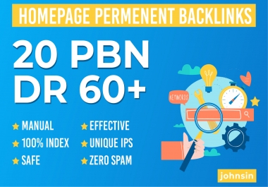 Build 20 PBN Dr 60+ Homepage Dofollow PBN's Backlinks