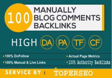 30 high 30+ da manual blog comments backlinks