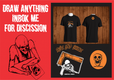 i will draw skull amazing for t-shirt or your produck