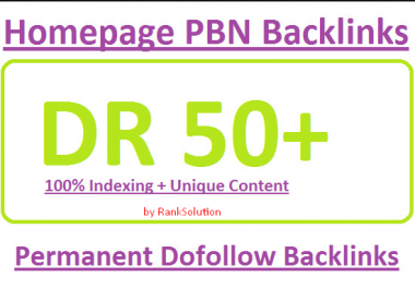 RankSolution- 3 Permanent DR 50+ Homepage PBN Dofollow Backlink