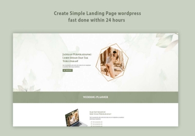 Create a simple landing page wordpress quick delivery