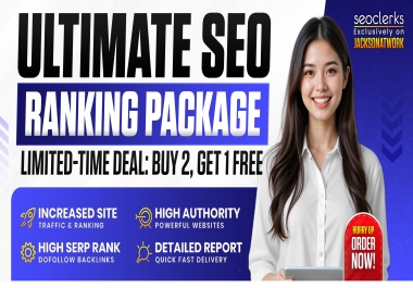 Ultimate SEO Ranking Package for Businesses - Buy 2 Get 1 FREE
