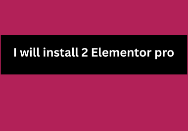 I will install 2 elementor pro