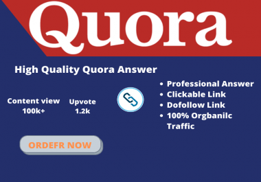 I will provide you 5 contextual quora backlinks via article blog marketing service