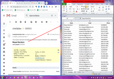 Create an Excel spreadsheet with up to 1000 rows of data