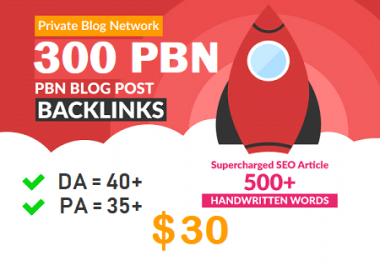 Powerful DA 40+ PA 35+ WEB 2.0 300 PBN in 300 unique blog site