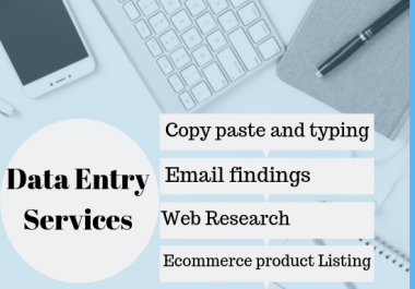 I will do fastest data entry,  web research,  excel,  word,  PPT and copypaste work for you