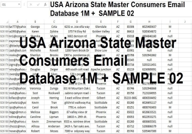 USA Arizona State Active Email List,  Consumer B2C Database For US Arizona