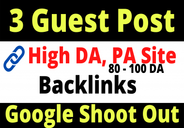 3 Guest post Backlinks High Domain Authority Site Google Ranking
