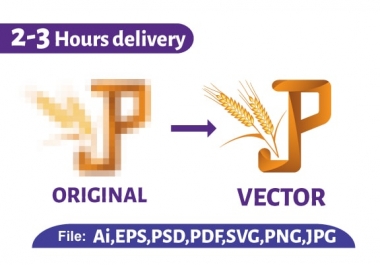 I will vector tracing,  redraw logo to ai, eps, svg, png, pdf