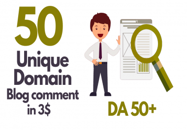 Create Best 50 unique domain comments DA 50+ dofollow backlinks