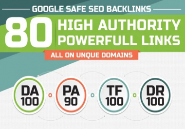 I will manually do 80 unique pr10 SEO backlinks on da100 sites plus edu links