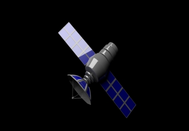 Satellite 3D Model. Obj file format