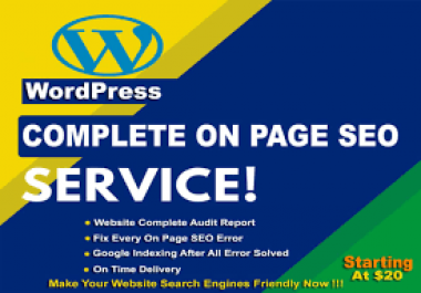 I will do complete onpage SEO for wordpress website with yoast seo full setup