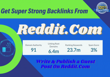Write and publish a guest post in Reddit. Com