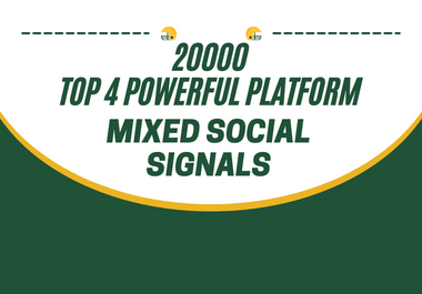 Top 4 Platform Mixed Social Signals 5,000 web shares, 15,000 Pinterest, 500 Tumblr, 25 Xing