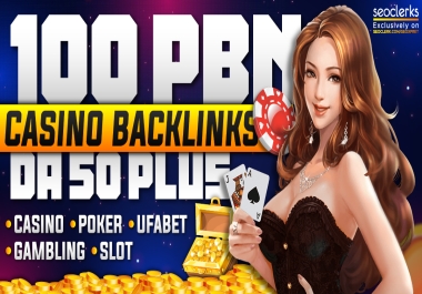 100 Casino Homepage PBN Backlinks for Gambling Poker Sports Betting Adult Slot Online sites DA50+