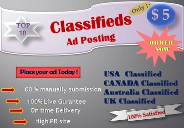 I will do classified ad posting by manually with white hat method
