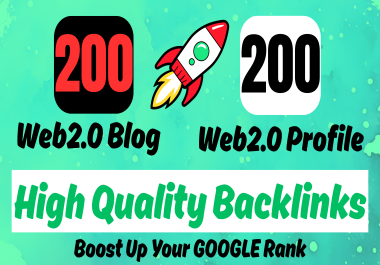 200 Web2.0 Blog With 200 Web2.0 Profile Backlink Combo Package For Push Up Your Google Ranking