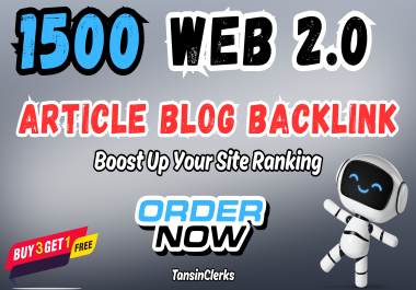 1500 Web 2.0 Blog Backlinks For Increase Your Ranking Improvement On GOOGLE