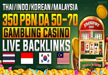 Rank your website 300 PBN DA 50 to 70 Online Poker Esports Betting slot Gambling Websites
