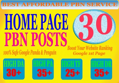 30 Homepage PBN Post with High DA PA CF TF 25+ Moz Authority Expired domain Backlinks