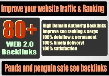 Build 80+ Backlink with high DA 35+ PA 40+,  DOFOLLOW with 40+ Unique websitelink