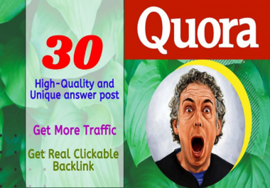 Link-building with 30 high-quality and unique Quora answer posting
