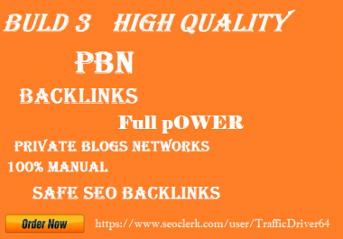 Build 3 homepage PBN Do Follow backlinks DA50+